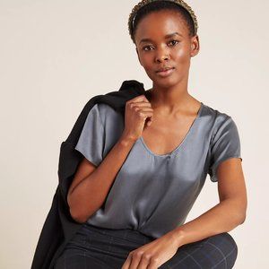 Anthropologie Lucy Silk Tee in Pewter